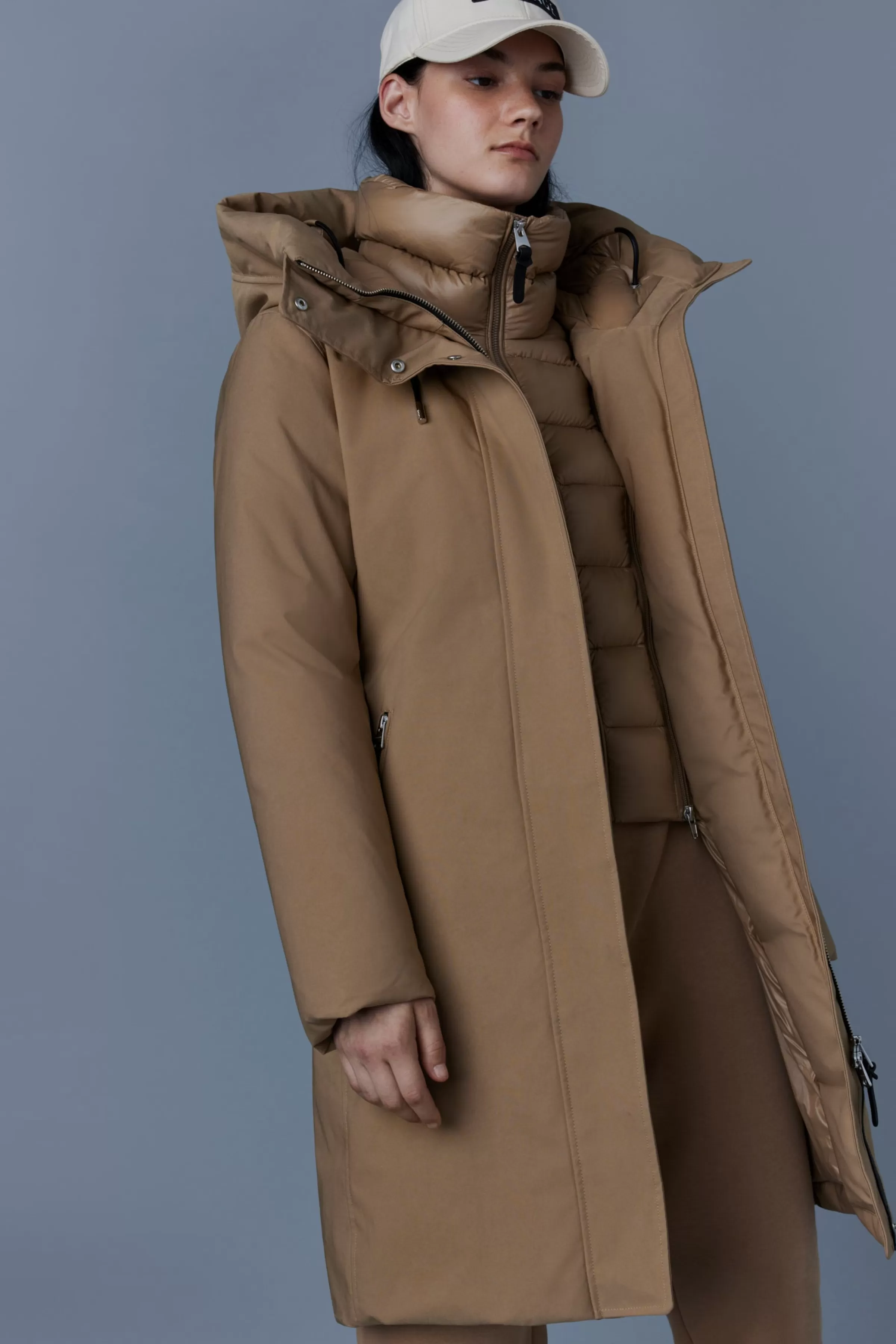 Shiloh, 2-in-1 Fitted Down Coat With Removable Bib For Ladies | ® US | Mackage Clearance
