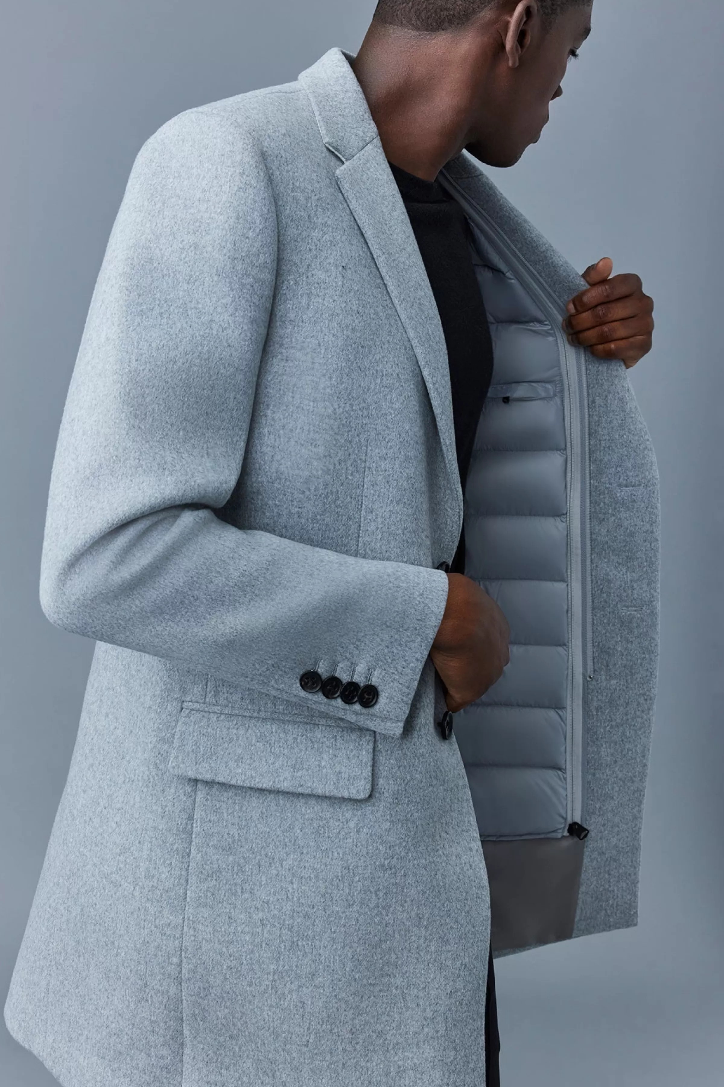 Skai, Double-face Wool 2-in-1 Top Coat With Removable Down Liner For Men | ® US | Mackage Hot