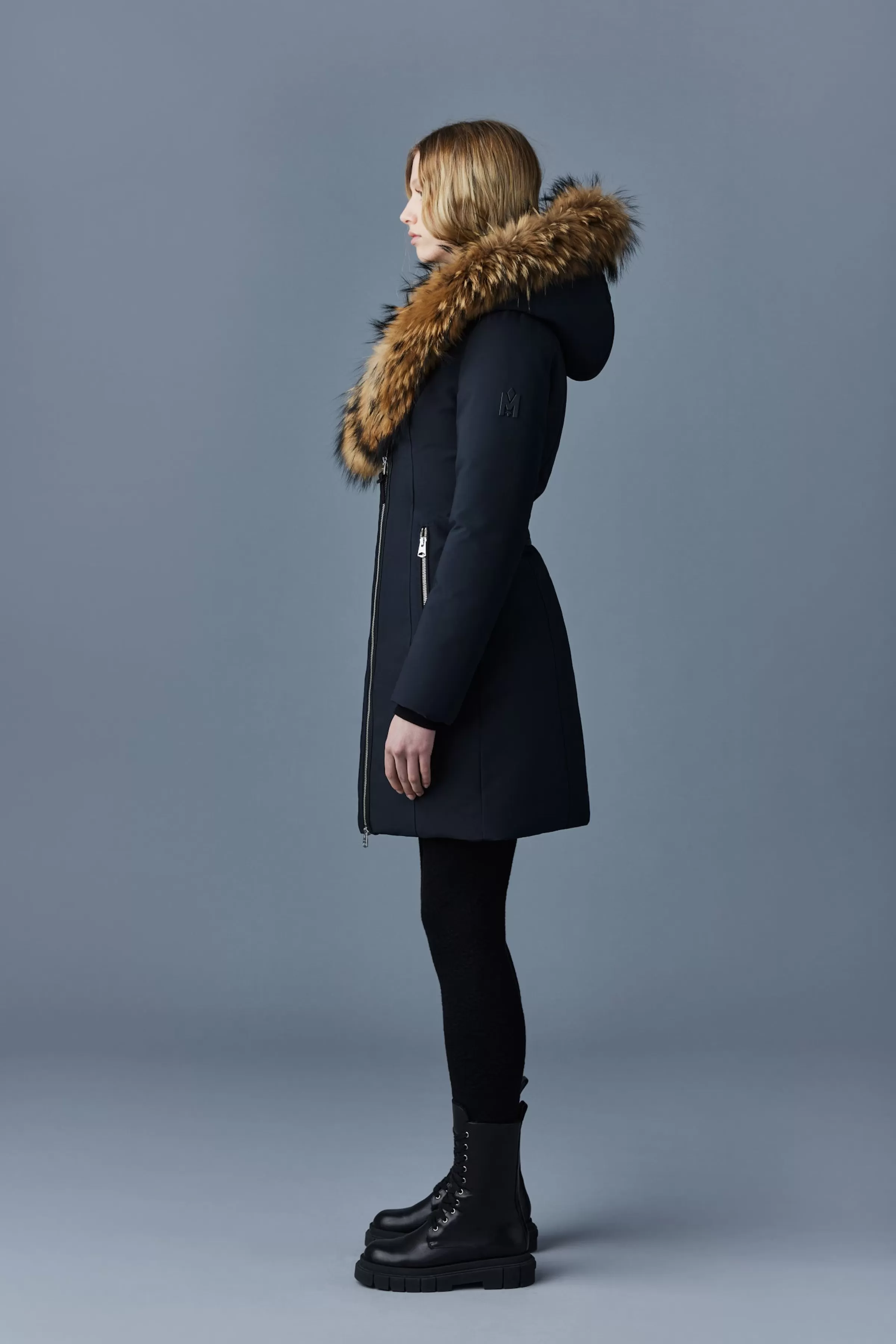 Trish, Powder Touch Down Coat With Natural Fur Signature Collar For Ladies | ® US | Mackage Store