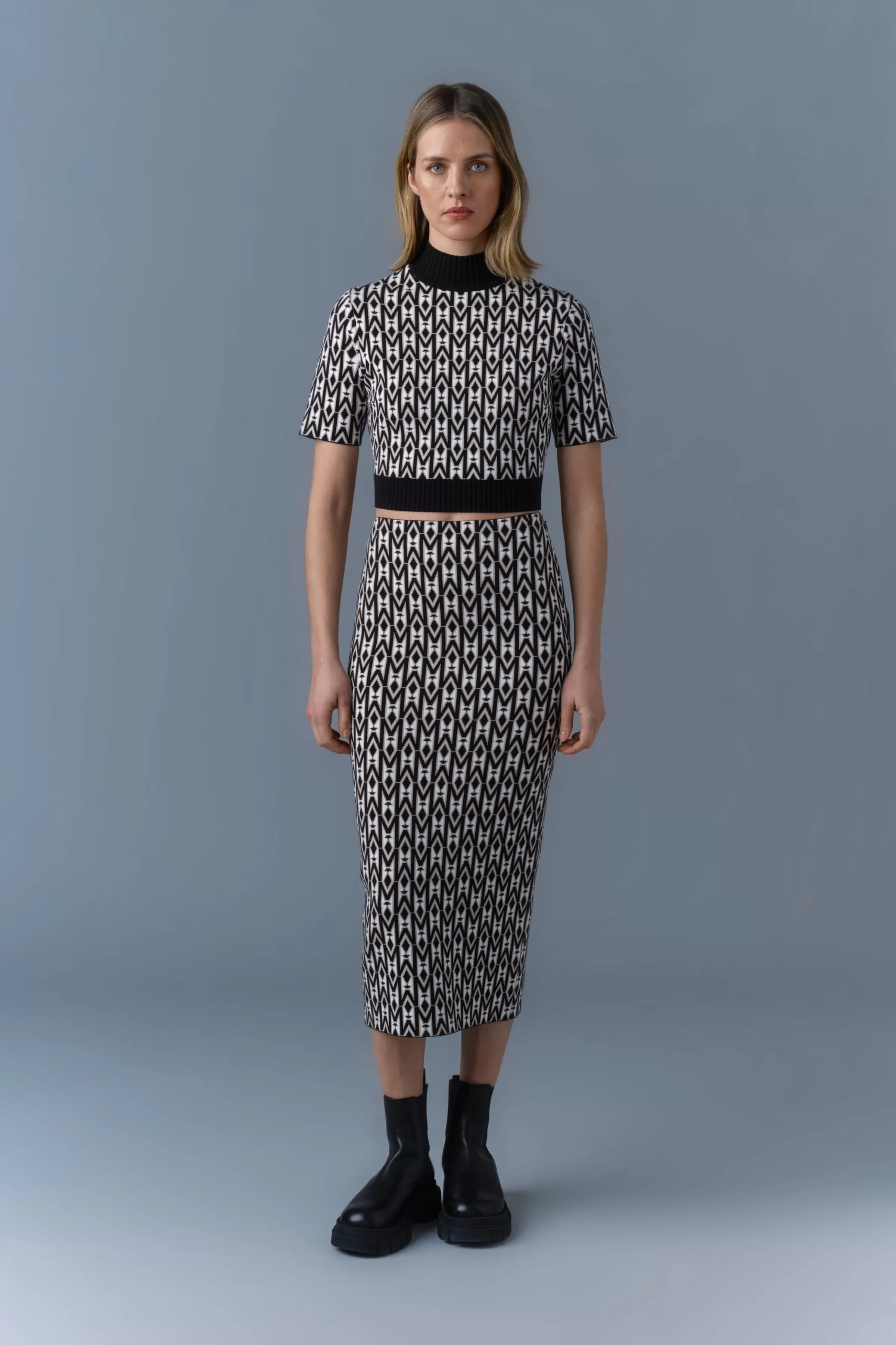 Wynona-Mg, Jacquard Monogram Pencil Skirt | ® US | Mackage Online